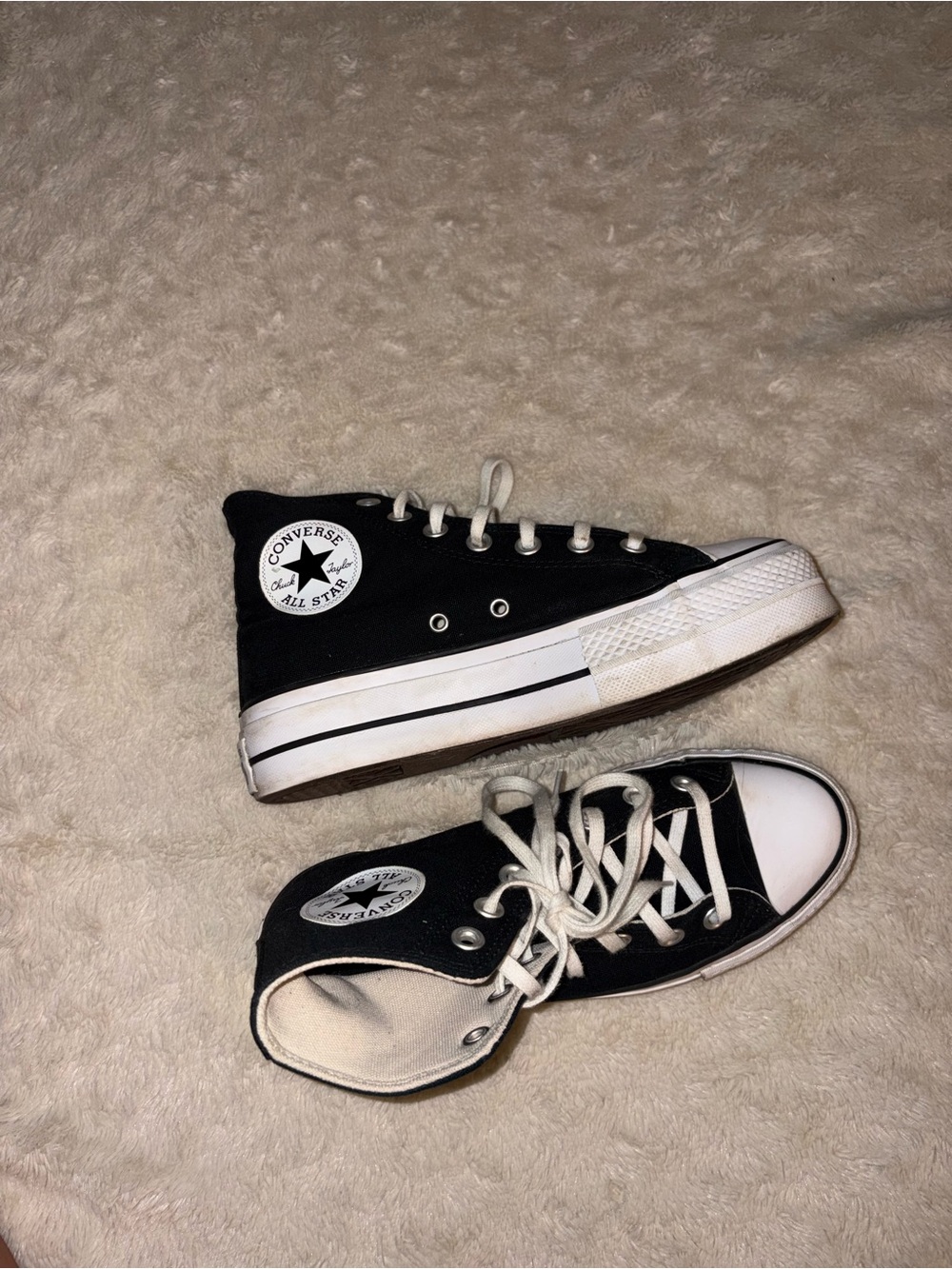 Converse High Top Sneakers - Black & White - Picture 3 of 10